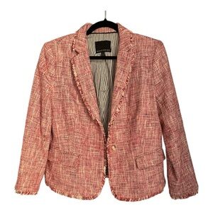 Banana Republic Pink Tweed Blazer Tailored Fit